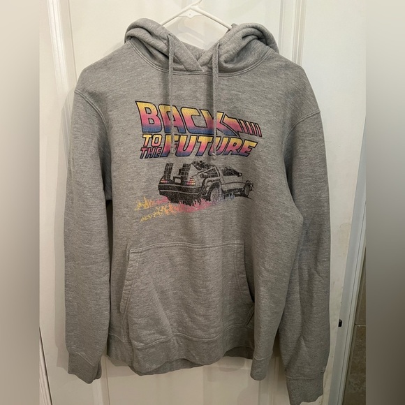 Universal Studios Unisex Back to the Future Grey Hoodie Vintage M Marty McFly - Picture 1 of 5
